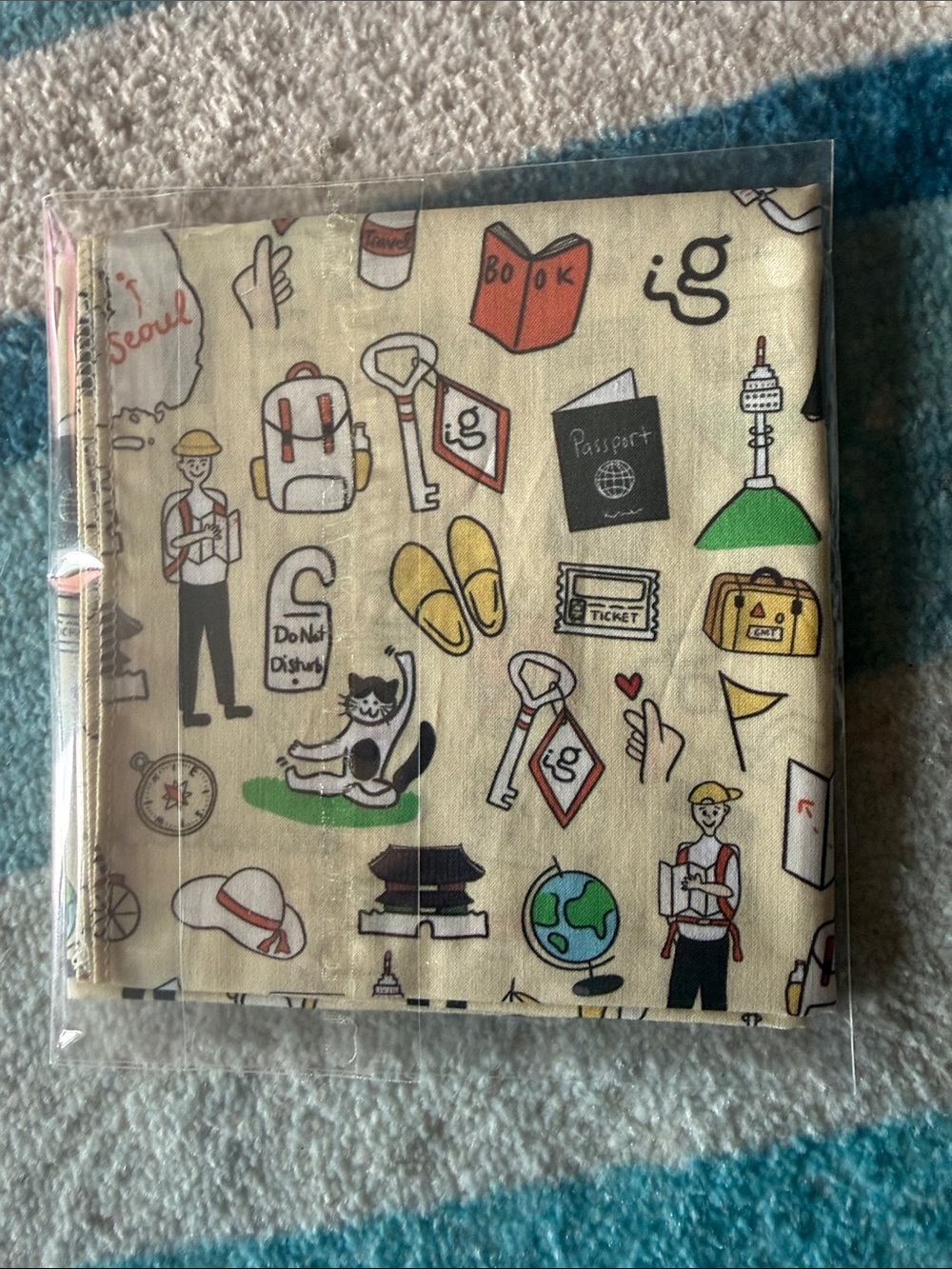 Kids Travel-Themed Cotton Travel Napkin from South Korea